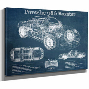 Porsche Boxster (Type 986) Blueprint Vintage Auto Print