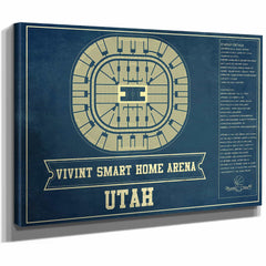 Utah Jazz - Vivint Smart Home Arena Seating Chart Vintage Art Print
