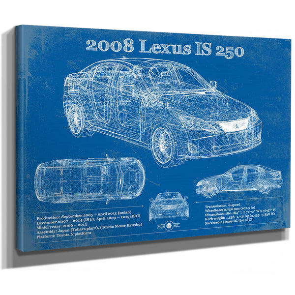 2008 Lexus Is 250 Vintage Blueprint Auto Print