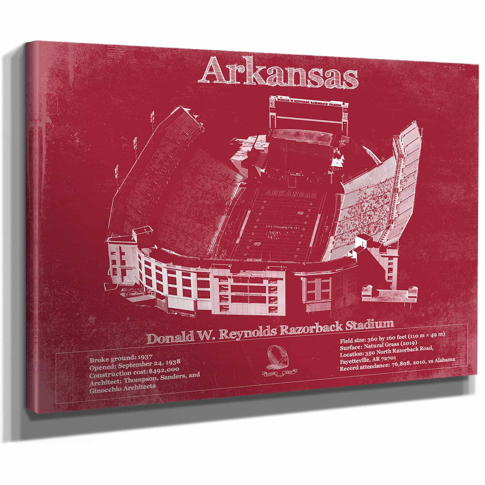 Donald W. Reynolds Razorback Stadium Art - Arkansas Razorbacks Football Art