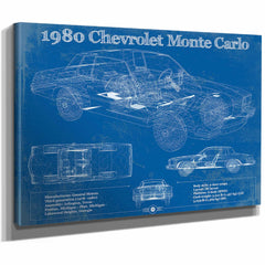 1980 Chevrolet Monte Carlo Blueprint Vintage Auto Patent Print