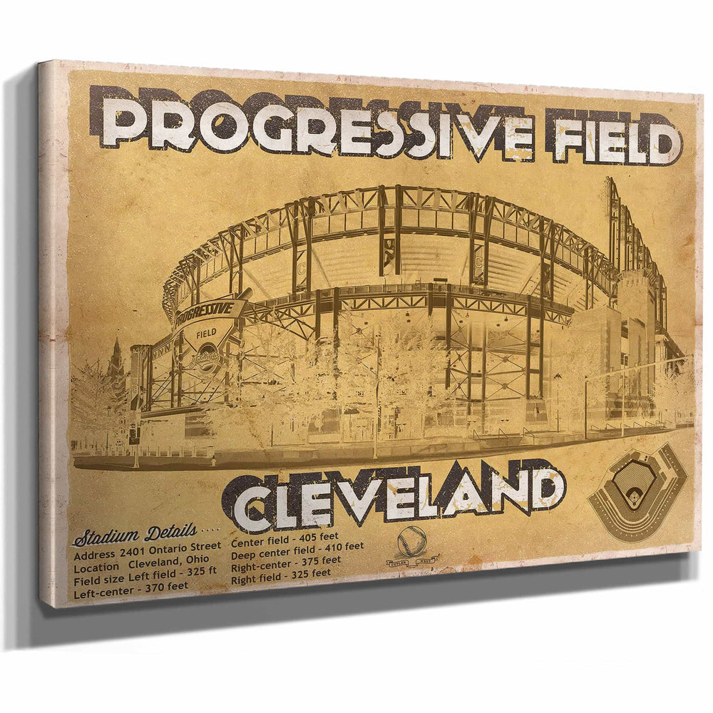 Vintage Cleveland Indians Progressive Field Baseball Print