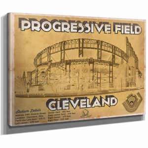 Vintage Cleveland Indians Progressive Field Baseball Print