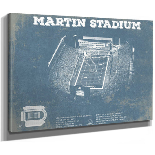 Washington State Cougars Martin Stadium Vintage Art Print