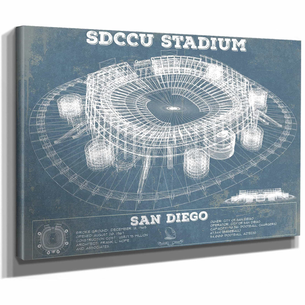 SDCCU Stadium Qualcomm San Diego Stadium - Vintage San Diego State Aztecs Football Print