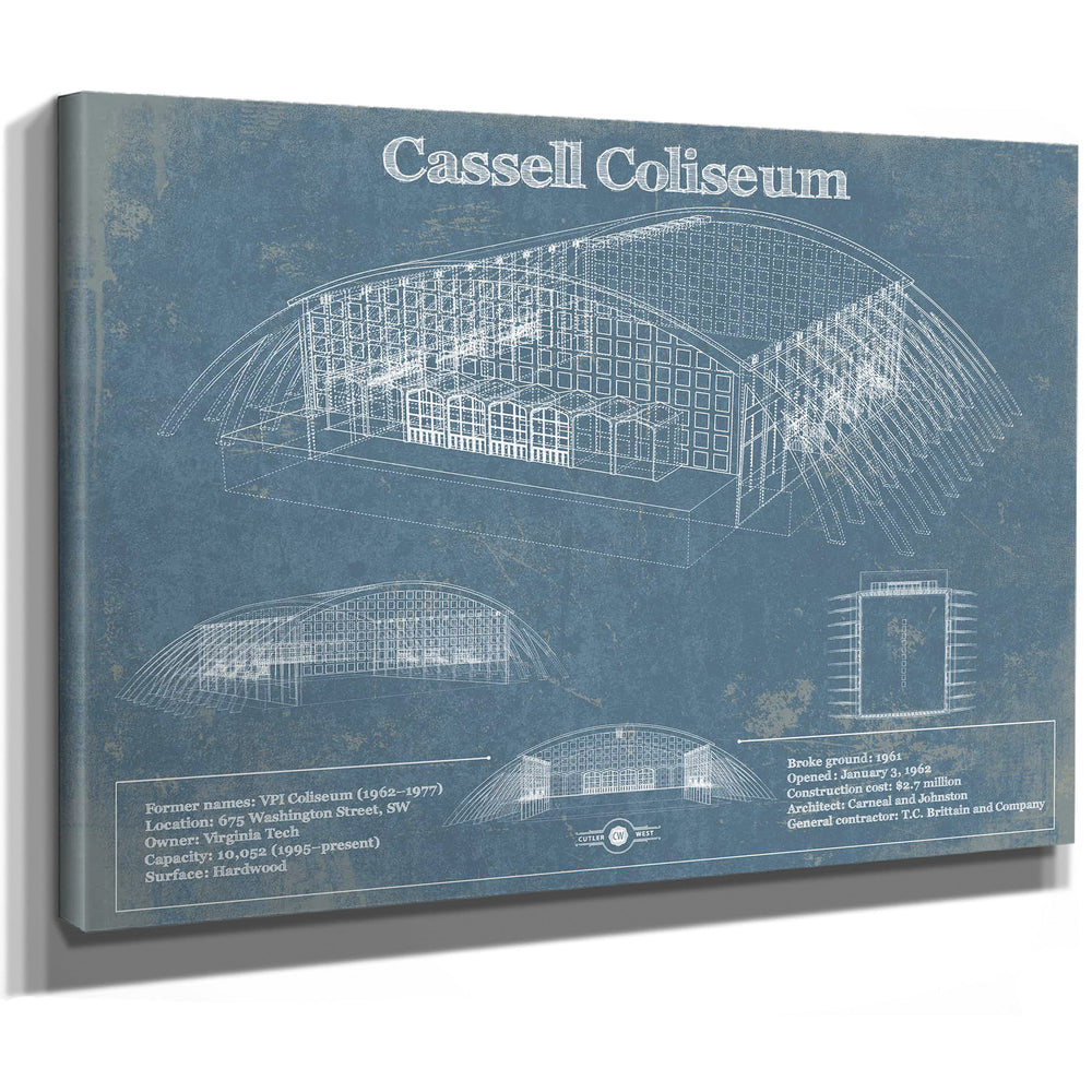 Cassell Coliseum Stadium Blueprint Vintage Print