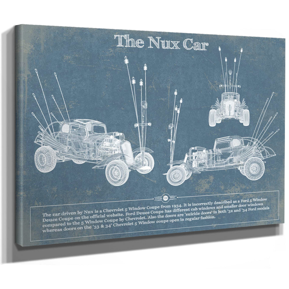 The Nux Car (Chevrolet 5 Window Coupe 1934)  Blueprint Vintage Auto Print