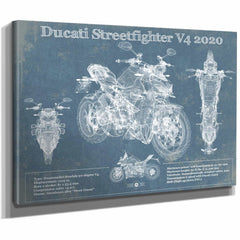 Ducati Streetfighter V4 2020 Blueprint Motorcycle Patent Print