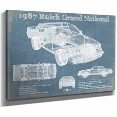 1987 Buick Regal Grand National GNX Vintage Blueprint Auto Print