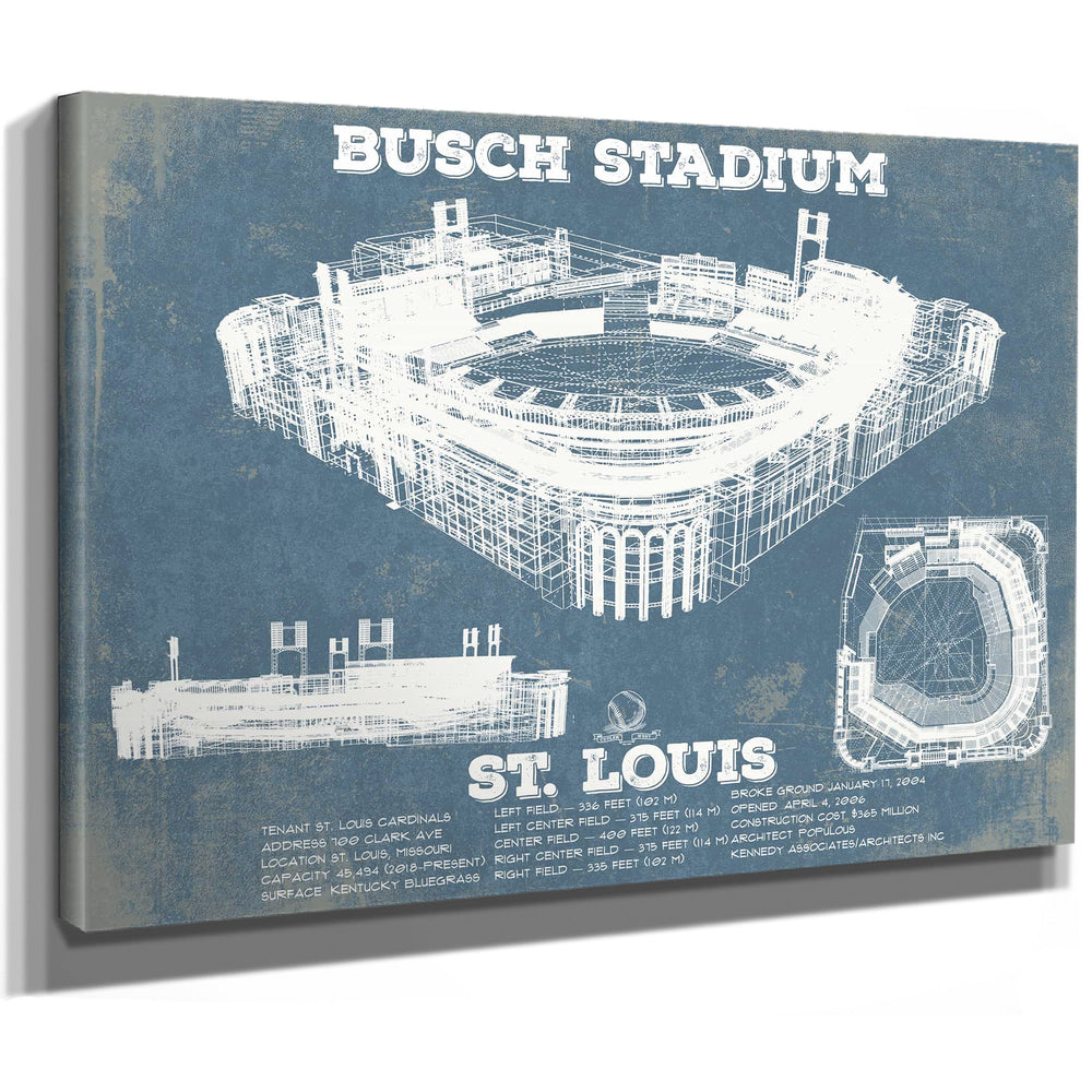 St. Louis Cardinals Busch Stadium Vintage Baseball Print