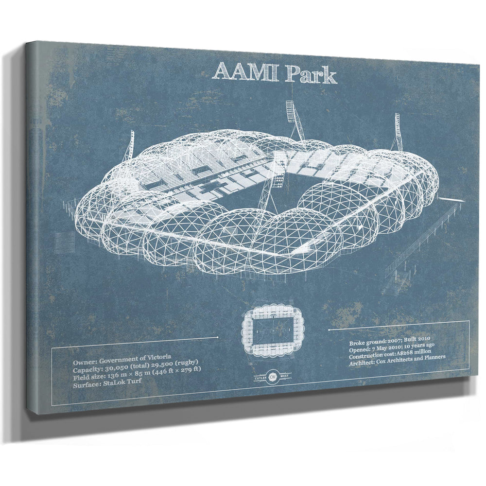 AAMI Park Vintage Australia Rugby and Soccer Stadium Print