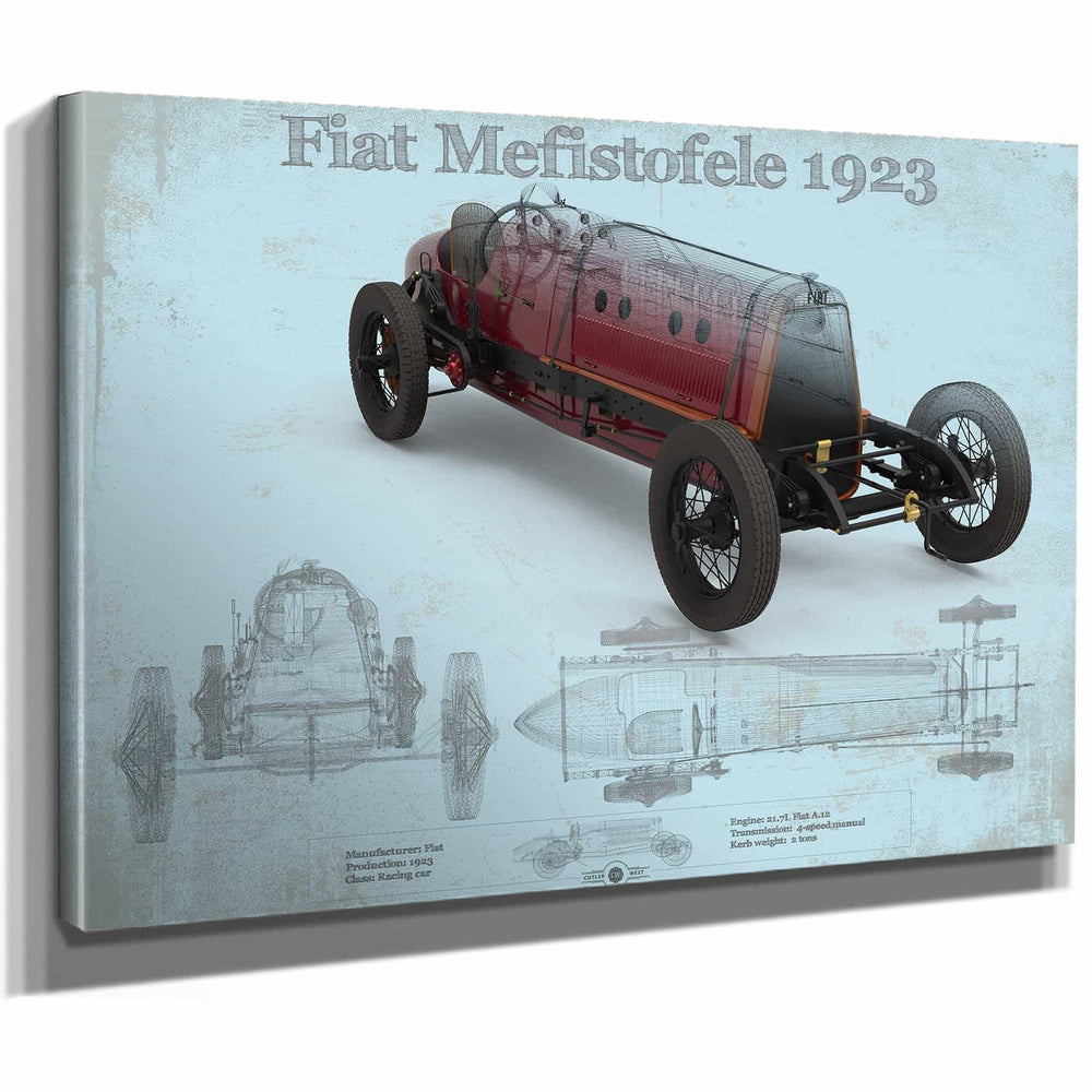 Fiat Mephistopheles Blueprint Vintage Auto Print