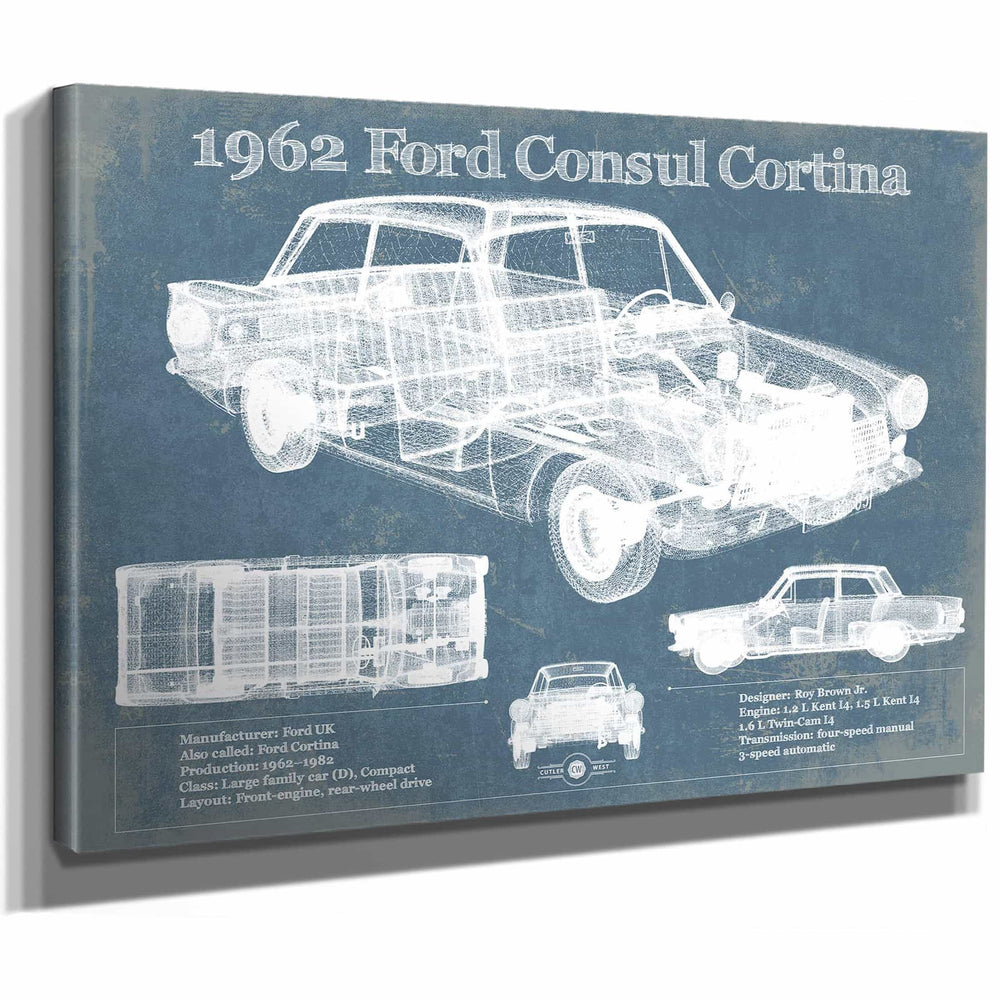 1962 Ford Consul Cortina Mark I Original Blueprint Art