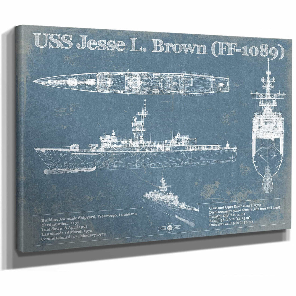 USS Jesse L. Brown (FF-1089) Original Military Wall Art - Customizable