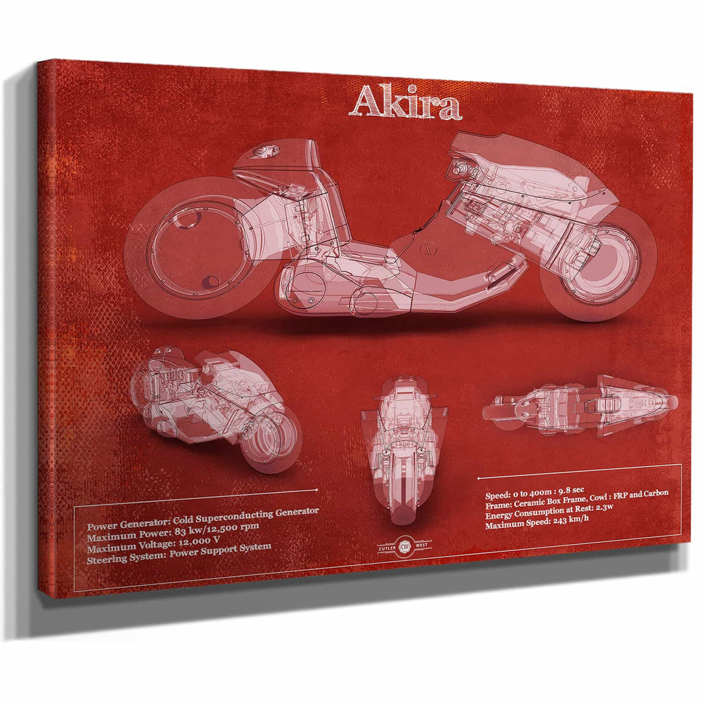Akira Blueprint Vintage Motorcycle Print