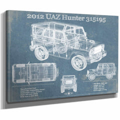 2012 UAZ Hunter 315195 Vintage Blueprint Auto Print