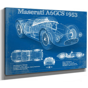 Maserati A6GCS 1953 Original Vintage Car Blueprint