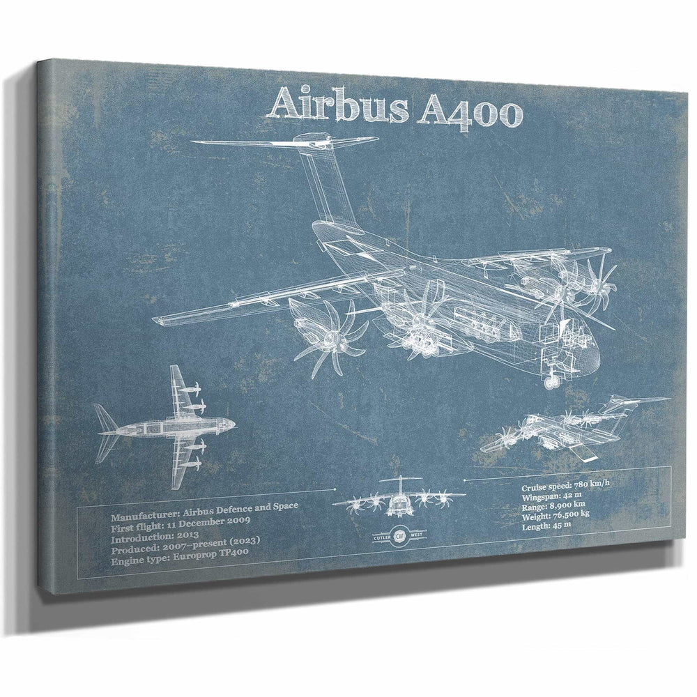 Airbus A400 Vintage Aviation Blueprint Print