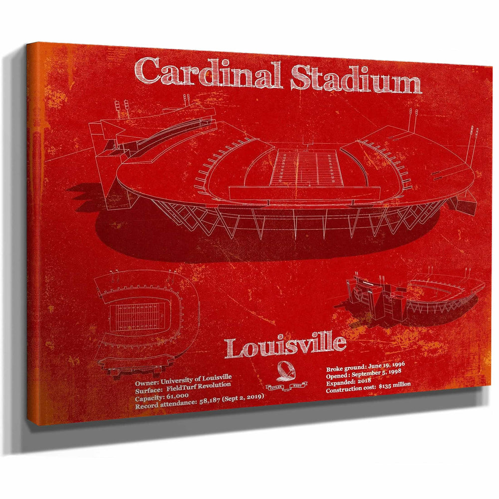 Cardinal Stadium Louisville Cardinals Football Vintage Art Print