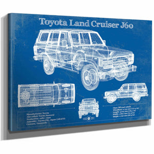 Toyota Land Cruiser J60 Blueprint Vintage Auto Print