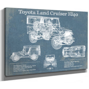 Toyota Land Cruiser FJ40 Blueprint Vintage Auto Print