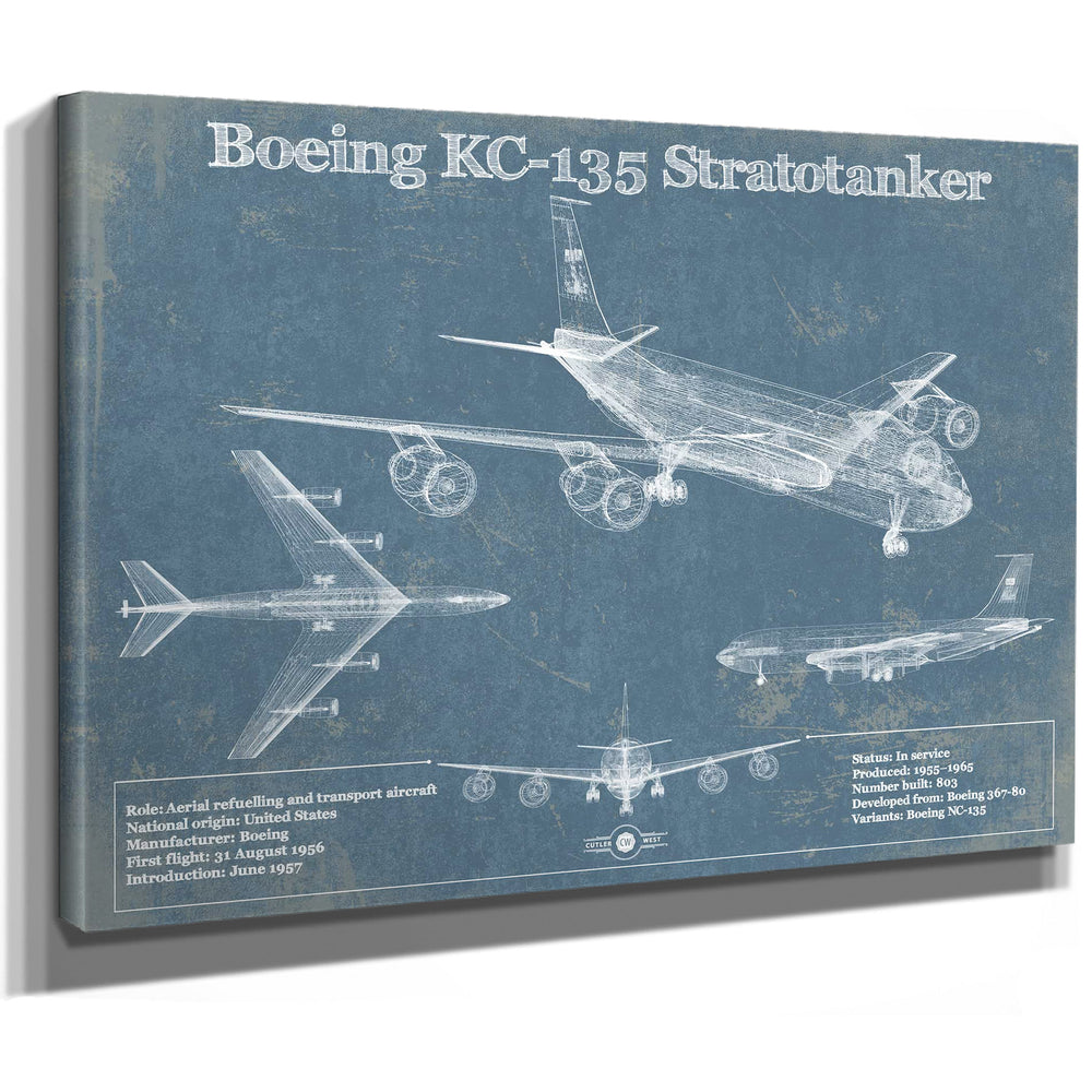 Boeing KC-135 Stratotanker Aviation Blueprint Print - Custom Pilot Name Can Be Added