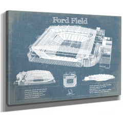 Vintage Detroit Lions Ford Field Wall Art