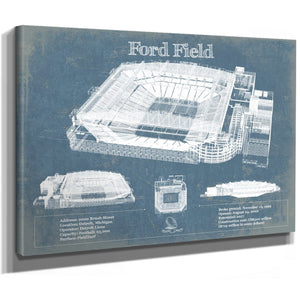 Vintage Detroit Lions Ford Field Wall Art