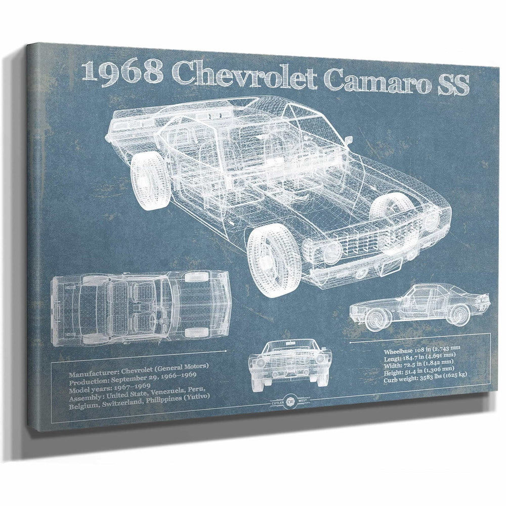 1968 Chevrolet Camaro SS Original Vintage Car Print