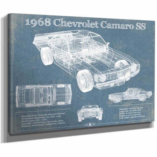1968 Chevrolet Camaro SS Original Vintage Car Print