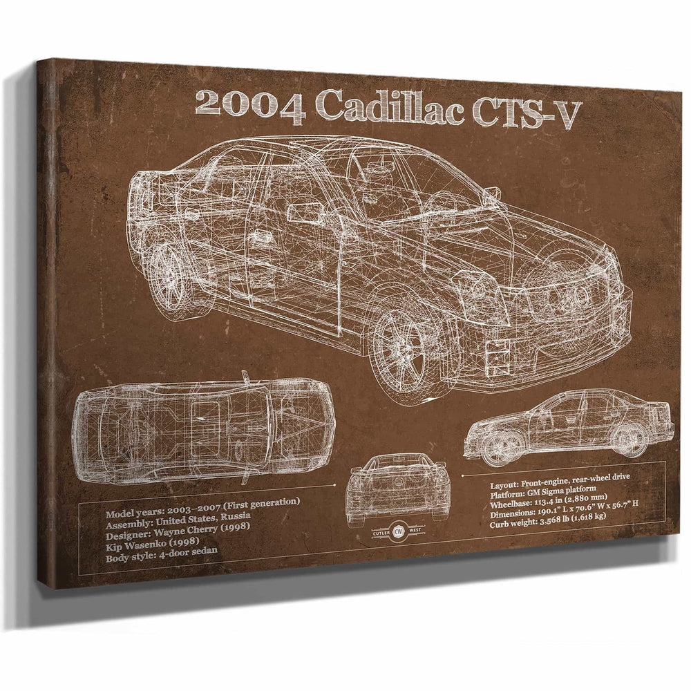 2004 Cadillac CTS-V Vintage Blueprint Auto Print