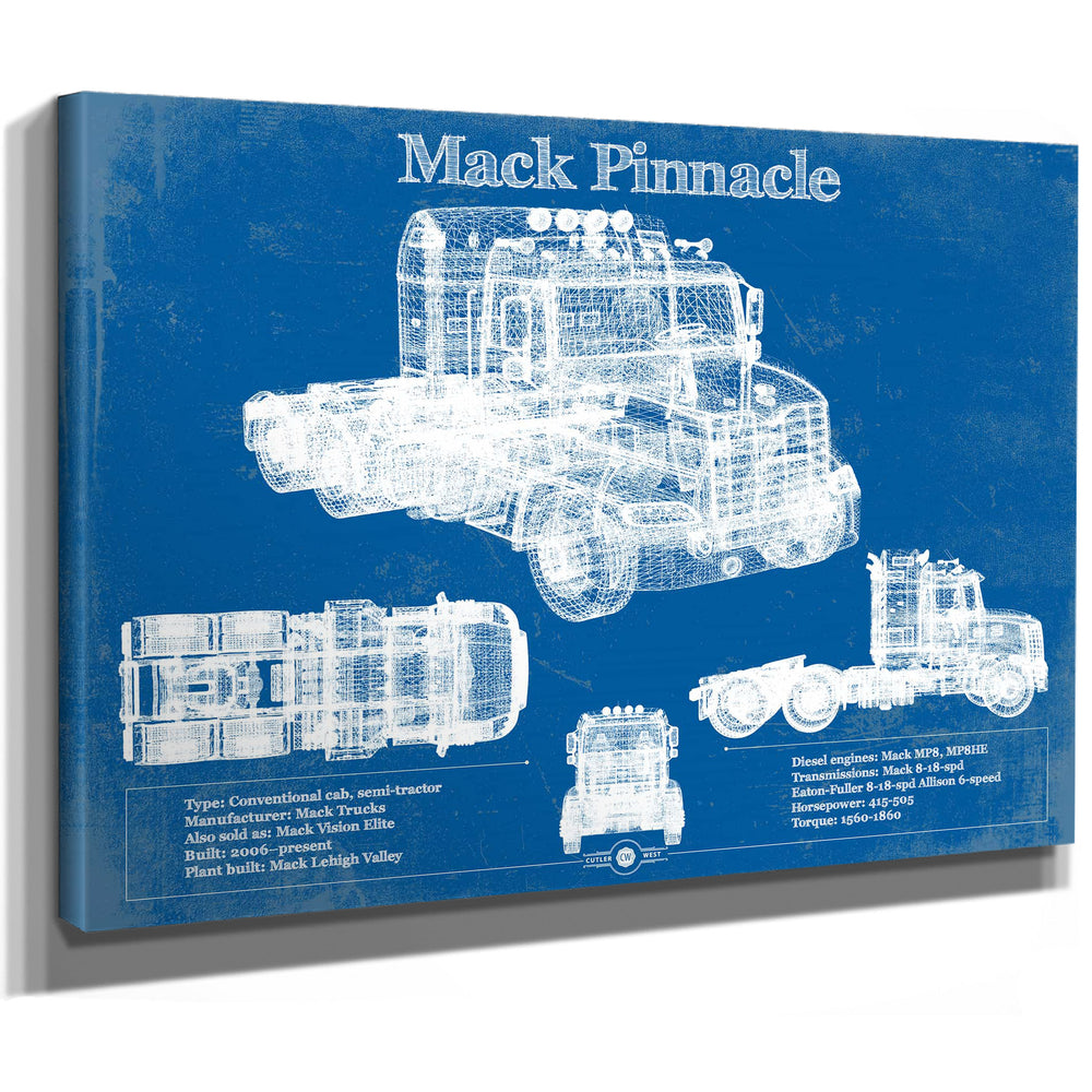 Mack Pinnacle Blueprint Vintage Truck Print