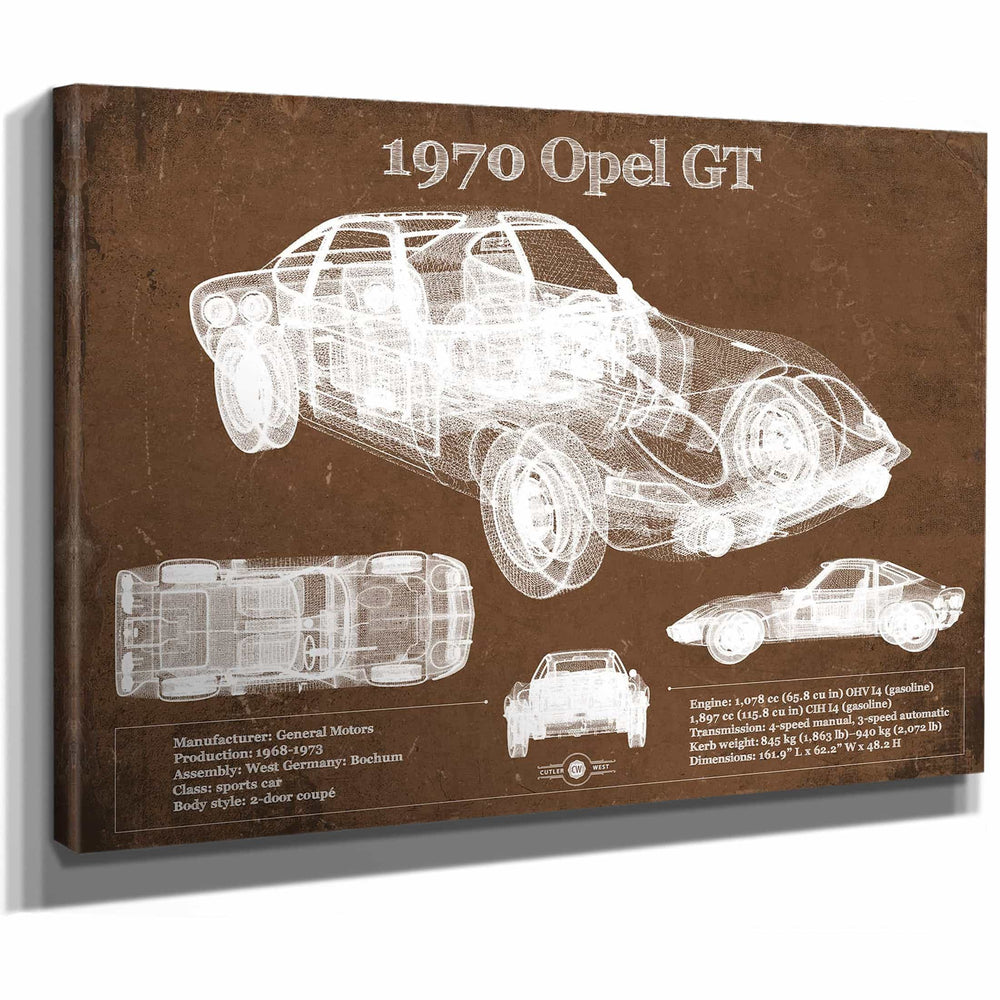 1970 Opel GT Original Vintage Car Print