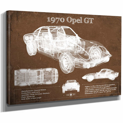 1970 Opel GT Original Vintage Car Print