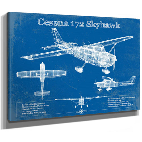 Cessna 172 Skyhawk Original Blueprint Art