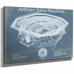 Vintage Arthur Ashe US Open Tennis Blueprint Art