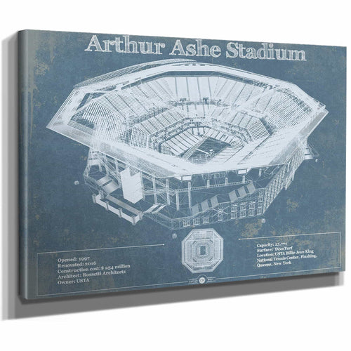 Vintage Arthur Ashe US Open Tennis Blueprint Art
