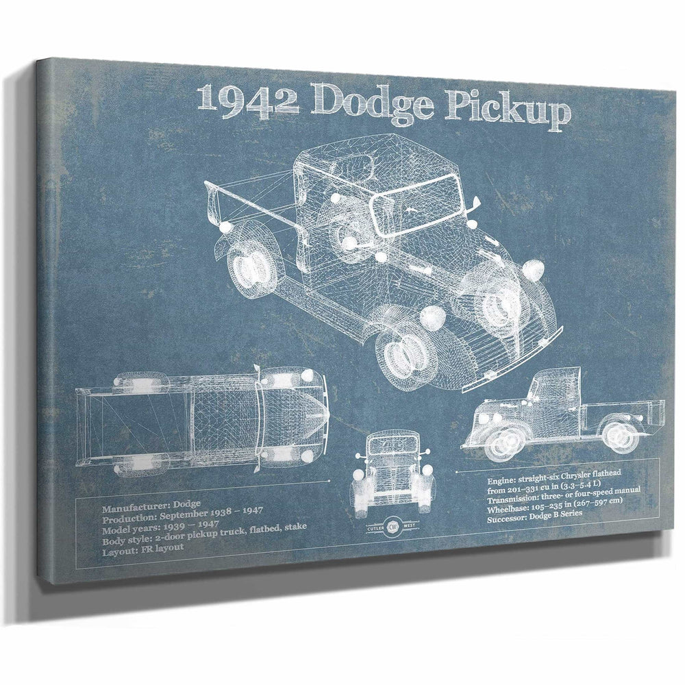 1942 Dodge Pickup Vintage Blueprint Auto Print