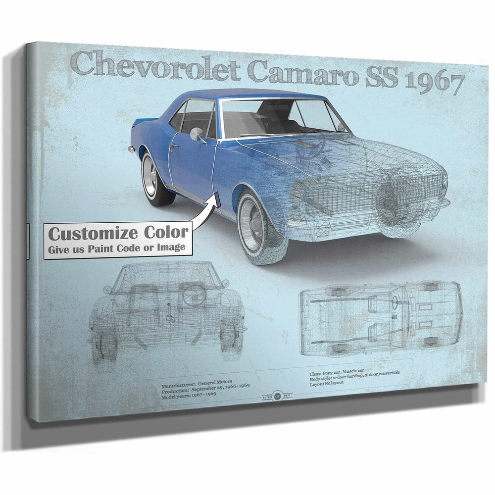 Camaro SS 1967 Original Vintage Car Print