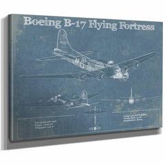 Boeing B-17 Flying Fortress  Vintage Aviation Blueprint - Custom Pilot Name Can Be Added