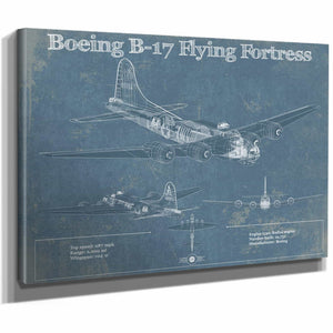 Boeing B-17 Flying Fortress  Vintage Aviation Blueprint - Custom Pilot Name Can Be Added