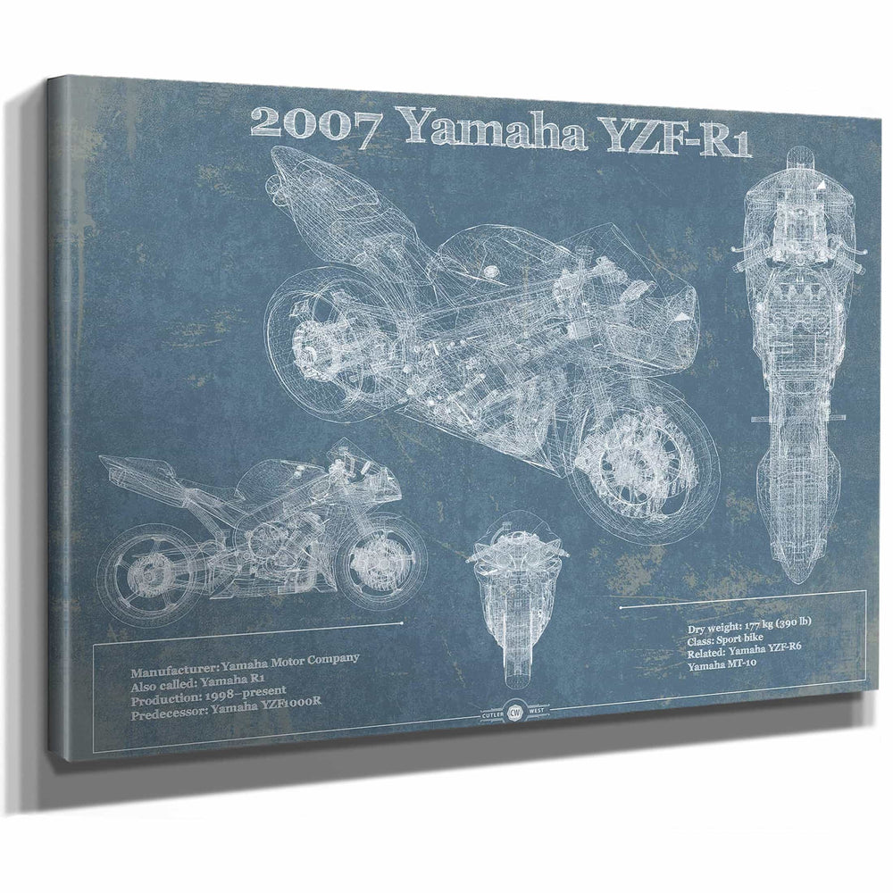 2007 Yamaha YZF-R1 Blueprint Motorcycle Patent Print