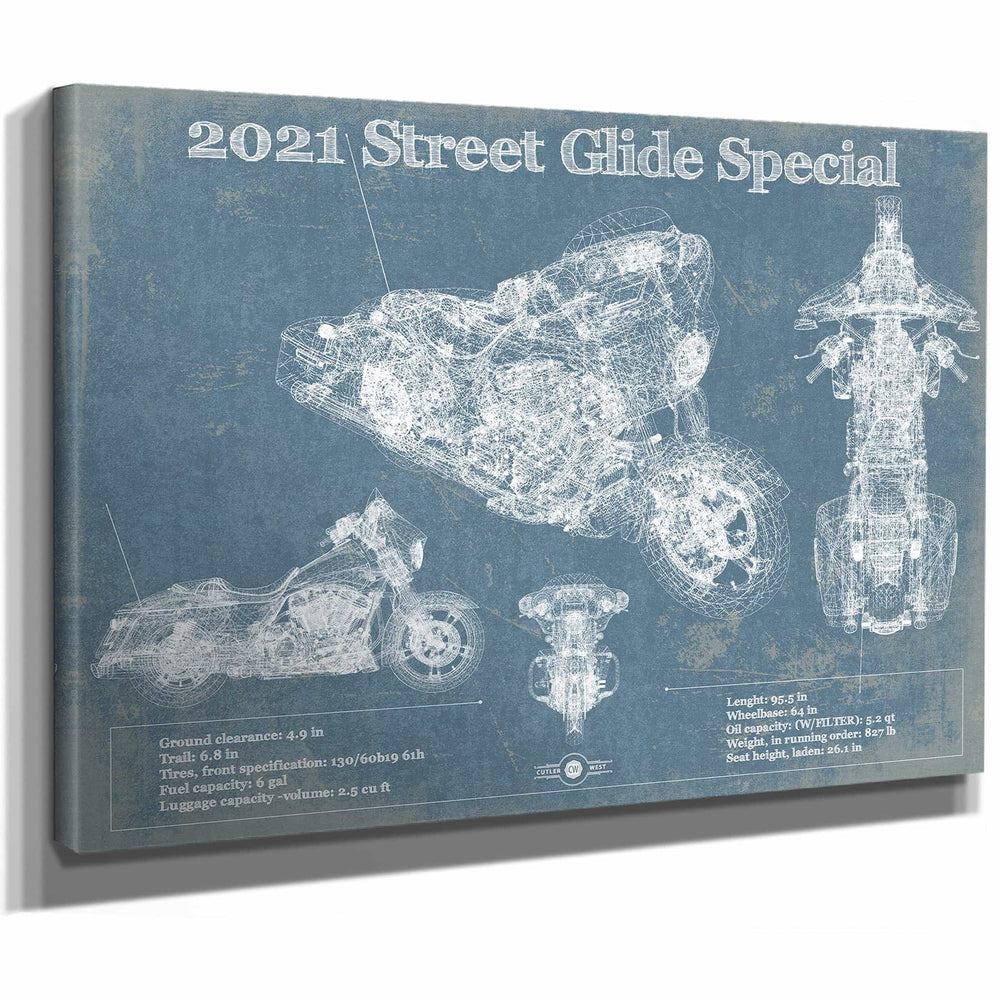 2021 Street Glide Special Blueprint Motorcycle Patent Print