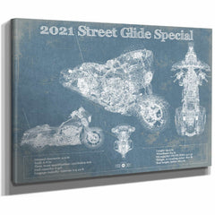 2021 Street Glide Special Blueprint Motorcycle Patent Print