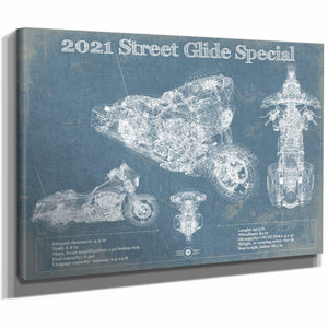 2021 Street Glide Special Blueprint Motorcycle Patent Print