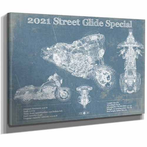 2021 Street Glide Special Blueprint Motorcycle Patent Print