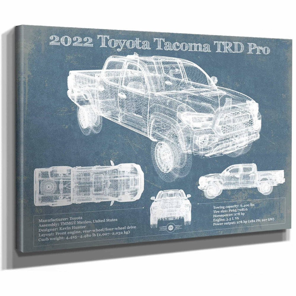 2022 Toyota Tacoma TRD Pro Blueprint Vintage Auto Print