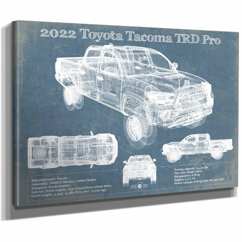 2022 Toyota Tacoma TRD Pro Blueprint Vintage Auto Print