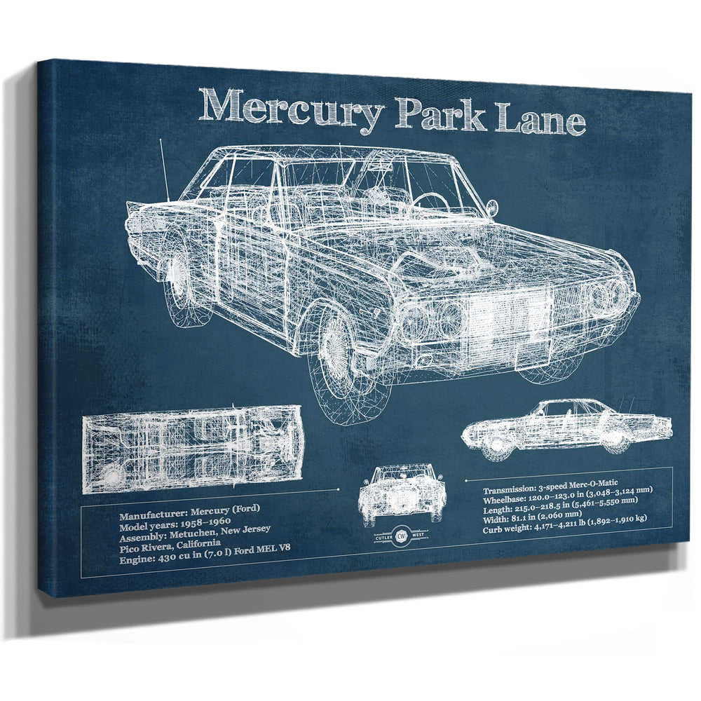 Mercury Park Lane Blueprint Vintage Auto Print