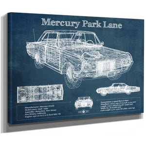 Mercury Park Lane Blueprint Vintage Auto Print